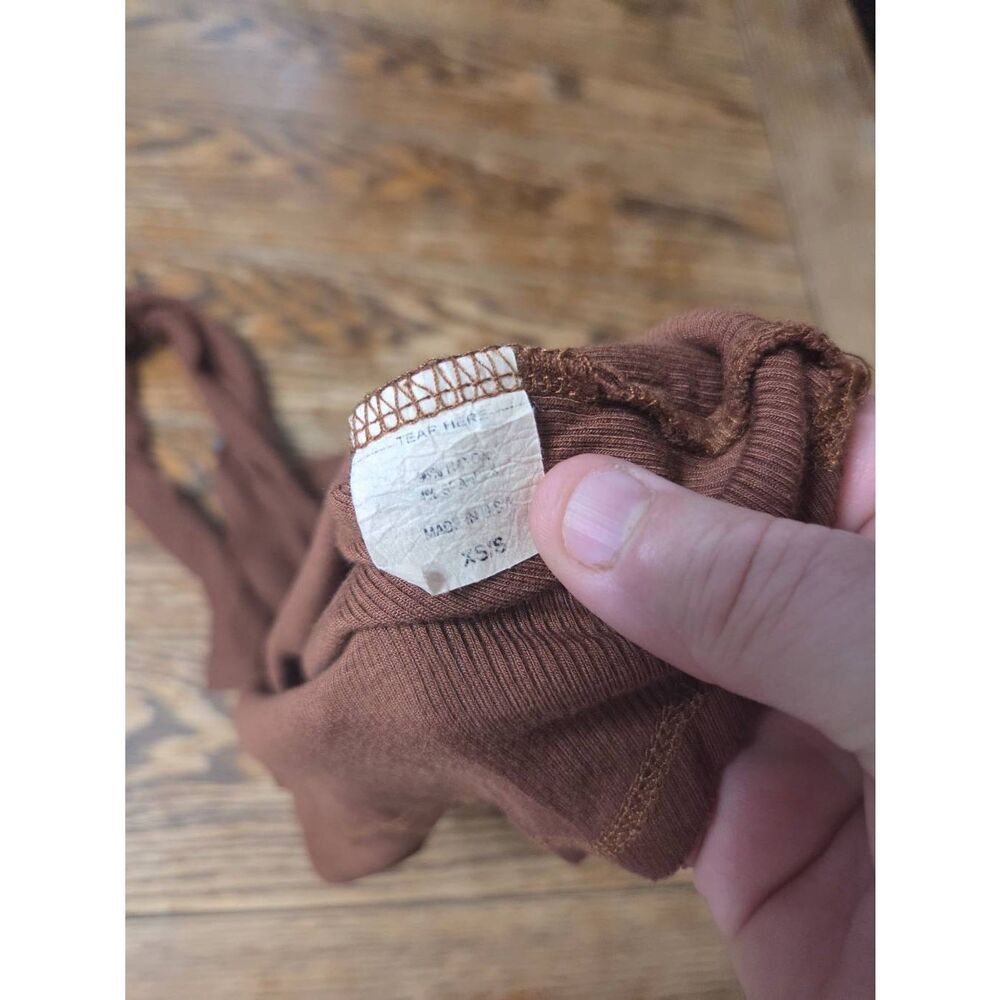 Joah Brown Henley Long Sleeve in Oxblood Rib sz XS/S - Picture 4 of 5